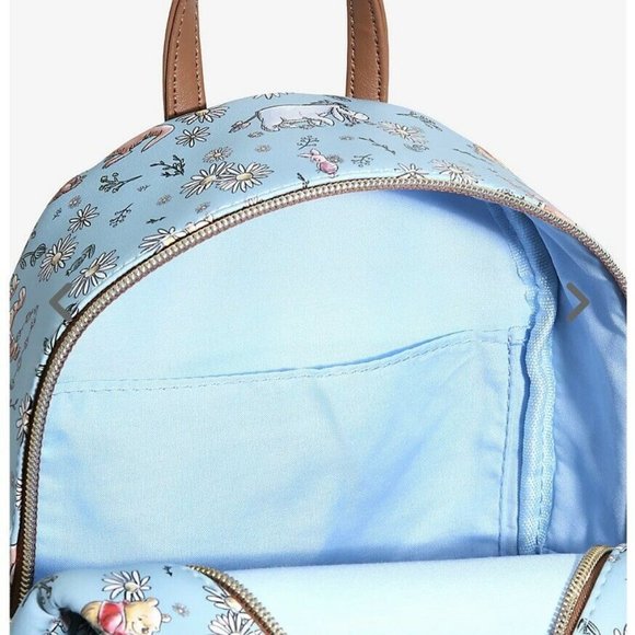 Loungefly Disney Winnie The Pooh Mini Backpack Characters Daisies Floral Bag - Picture 4 of 4